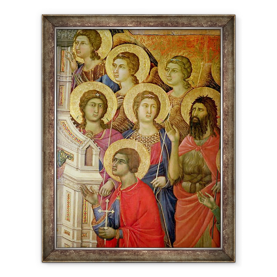 Tablou inramat - Duccio di Buoninsegna - Maesta, Detaliile Sfintilor, inclusiv Sfantul Ioan Botezatorul, 60 x 80 cm