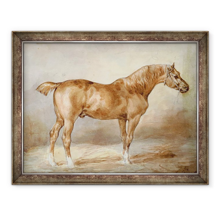 Tablou inramat - Theodore Gericault - Cal intr-un grajd, 70 x 90 cm