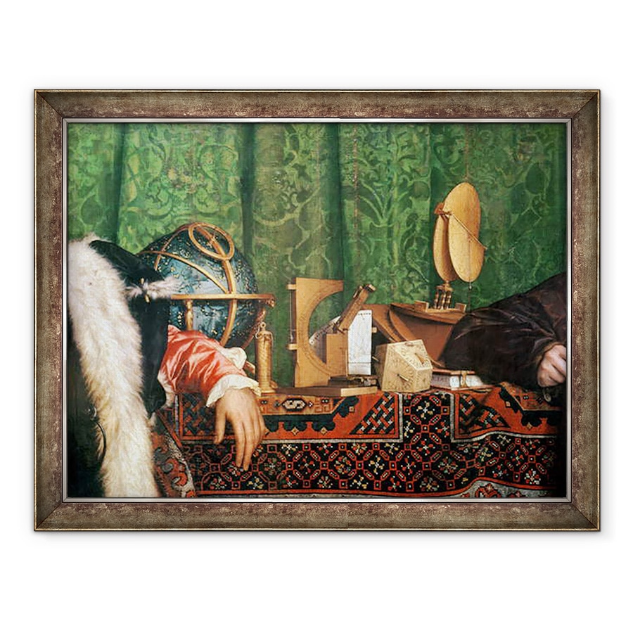 Tablou inramat - Hans Holbein the Elder - Ambasadorii, detalii despre instrumentele astronomice, 70 x 90 cm