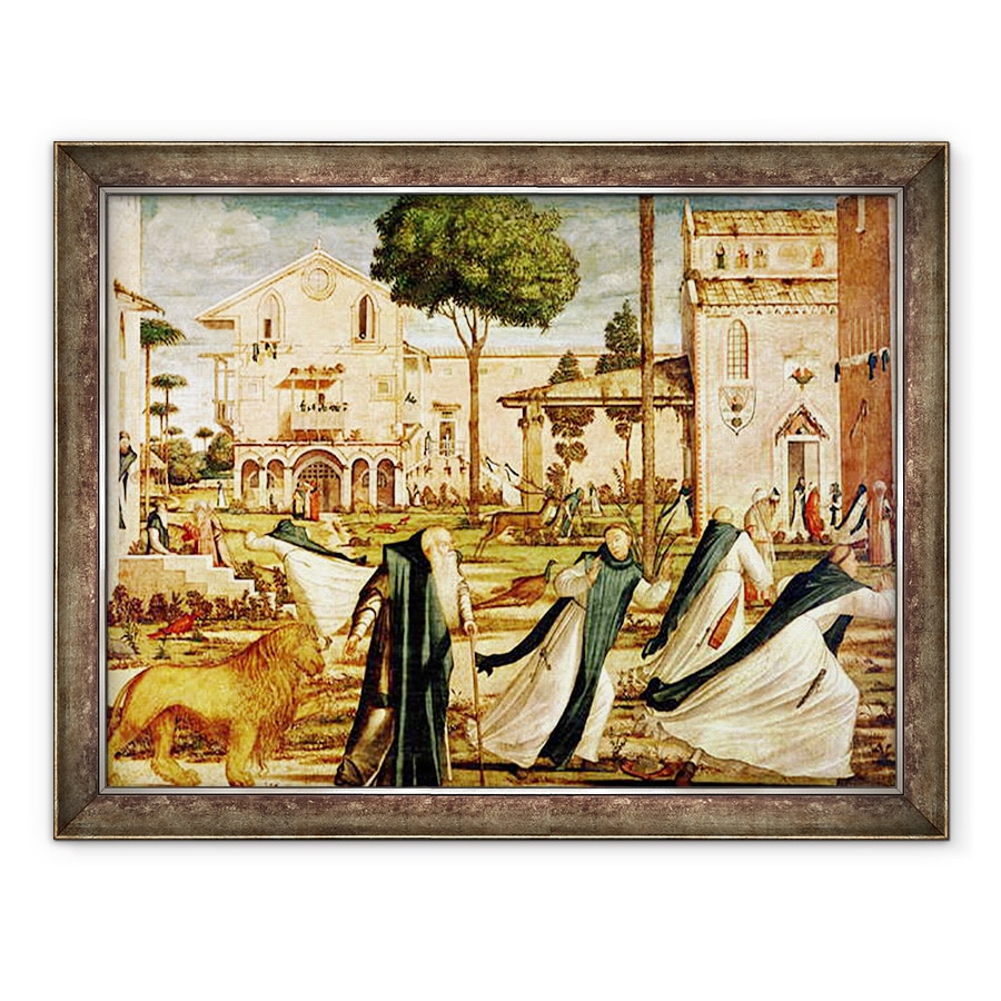 Tablou inramat - Vittore Carpaccio - Sfantul Ierome si Leul in Manastire, 60 x 80 cm