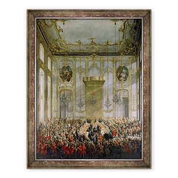 Tablou inramat - Martin II Mytens - Banchet in Marea Anticamera a Palatului Hofburg I, 60 x 80 cm Tablou inramat - Martin II Mytens - Banchet in Marea Anticamera a Palatului Hofburg I, 60 x 80 cm