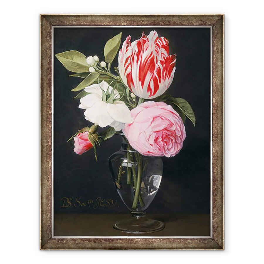 Tablou inramat - Daniel Seghers - Flori intr-o vaza de sticla, 70 x 90 cm