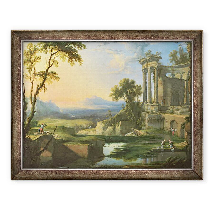 Tablou inramat - Pierre Patel - Peisaj italian cu ruine, 70 x 90 cm