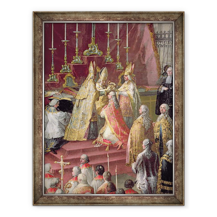 Tablou inramat - Martin II Mytens - incoronarea lui Iosif al II-lea 1741-90 ca imparat al Germaniei la Catedrala Frankfurt, 60 x 80 cm