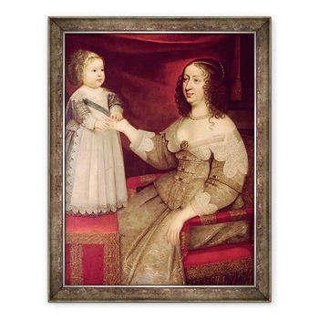 Tablou inramat - Scoala franceza - Anne de Austria 1601-66 impreuna cu fiul ei Ludovic al XIV-lea 1638-1715, 60 x 80 cm Tablou inramat - Scoala franceza - Anne de Austria 1601-66 impreuna cu fiul ei Ludovic al XIV-lea 1638-1715, 60 x 80 cm