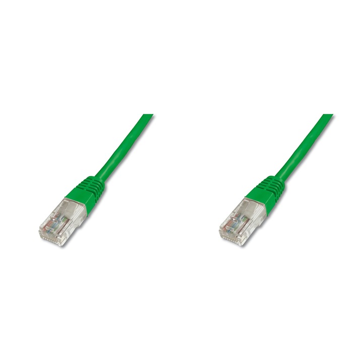 Cablu U / UTP Digitus Patch Cord, Cat. 5E Professional, Pvc, 1 m, Verde