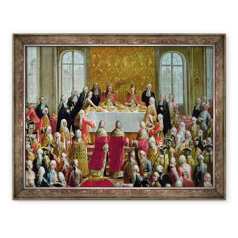 Tablou inramat - Martin II Mytens - Banchetul incoronarii lui Iosif al II-lea 1741-90, imparat al Germaniei, 60 x 80 cm