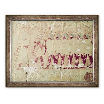 Tablou inramat - Egyptian 18th Dynasty - Relief ilustrand soldatii trimisi de regina Hatshepsut intr-o expeditie in tara Punt, de la Templul Mortuar din Hatshepsut, c.1503-1482 i.Hr., 70 x 90 cm Tablou inramat - Egyptian 18th Dynasty - Relief ilustrand soldatii trimisi de regina Hatshepsut intr-o expeditie in tara Punt, de la Templul Mortuar din Hatshepsut, c.1503-1482 i.Hr., 70 x 90 cm