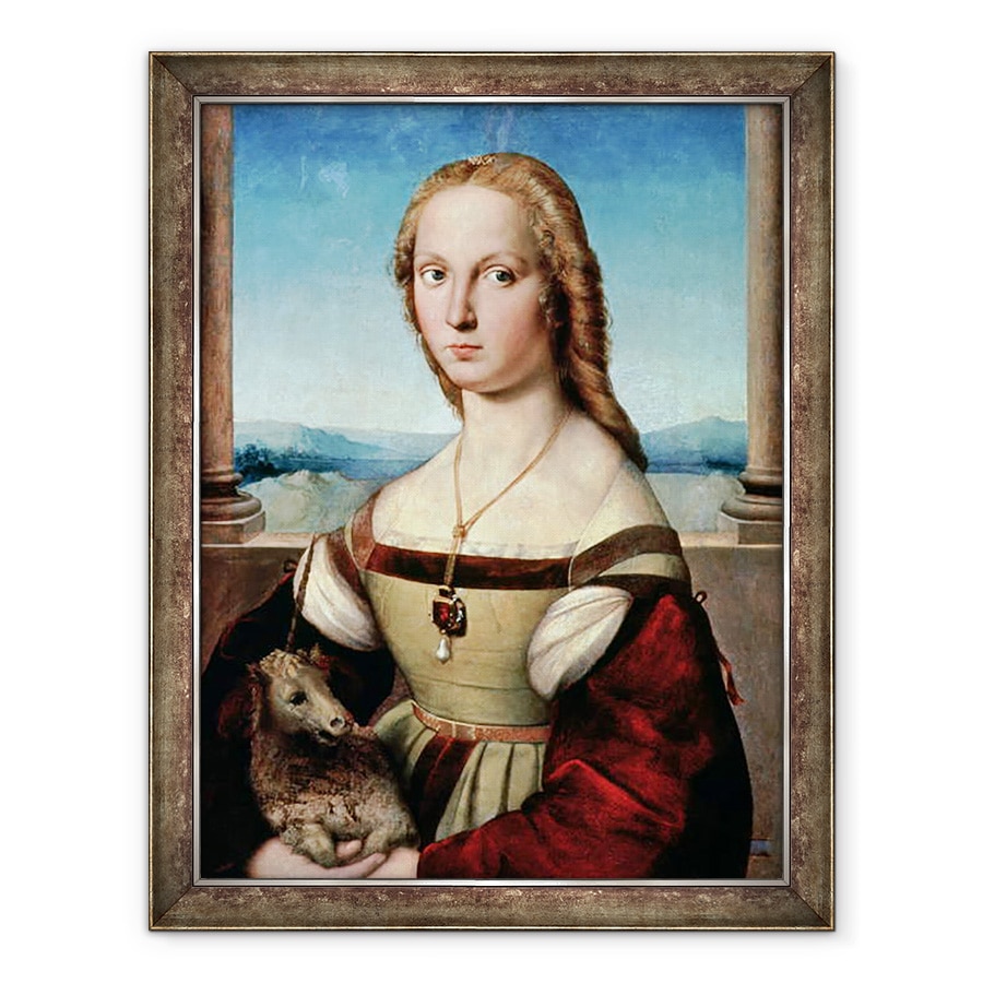 Tablou inramat - Raphael - Portretul unei doamne Cu Un Unicorn, 70 x 90 cm