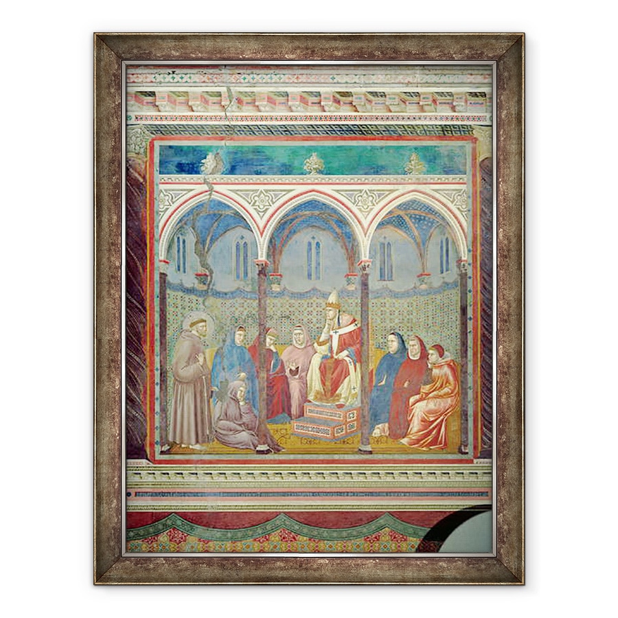 Tablou inramat - Giotto di Bondone - Sfantul Francisc Predica Papei Honorius al III-lea, 60 x 80 cm