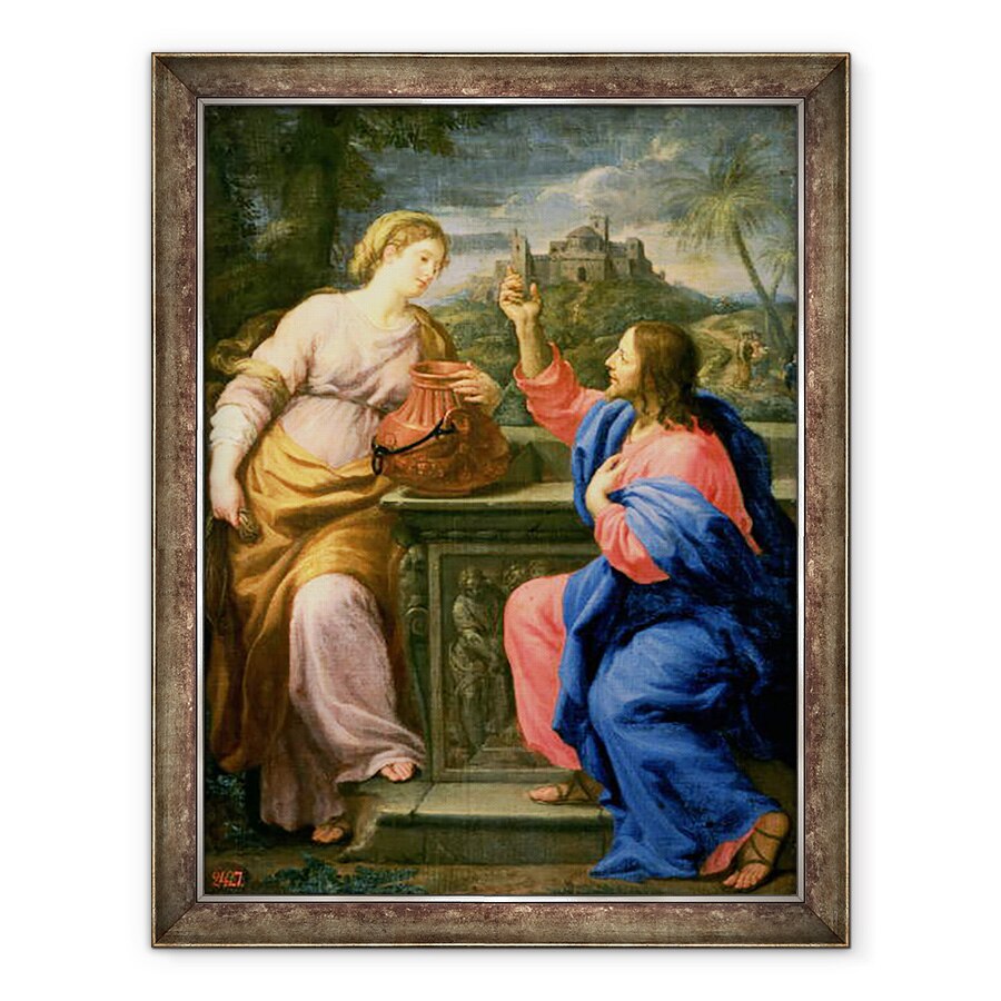 Tablou inramat - Carlo Maratta - Hristos si femeia din Samaria, 70 x 90 cm