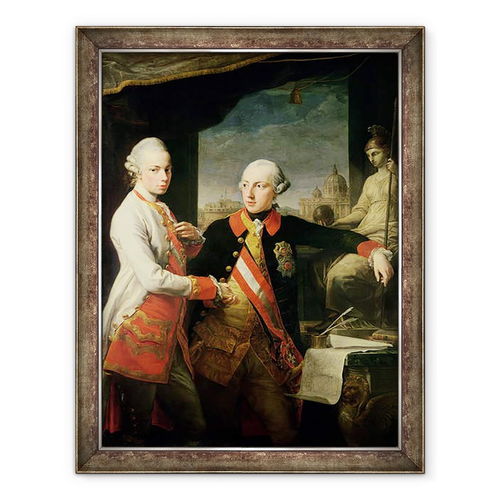 Tablou inramat - Pompeo Girolamo Batoni - Kaiser Joseph al II-lea 1741-90 si Marele Duce Leopold de Toscana, 1769, 70 x 90 cm