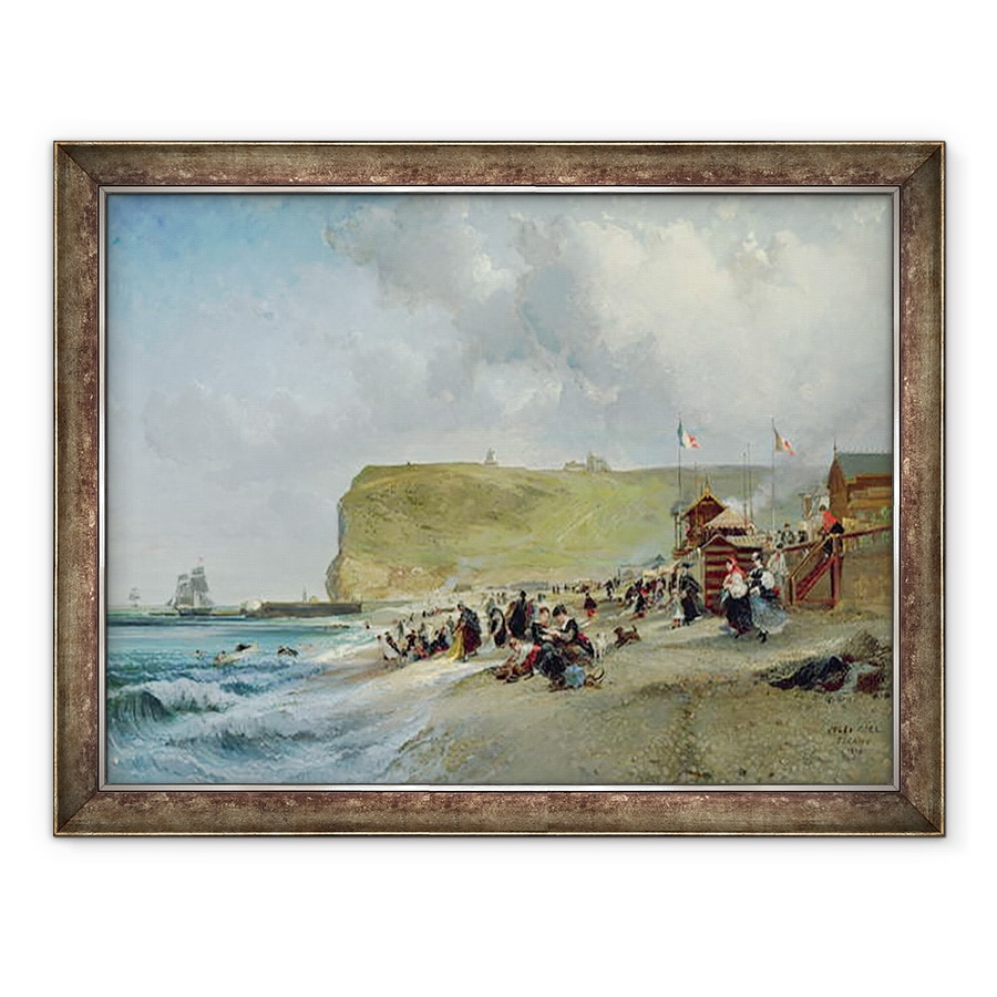 Tablou inramat - Jules Achille Noel - Crinoline pe plaja, Fecamp, 60 x 80 cm