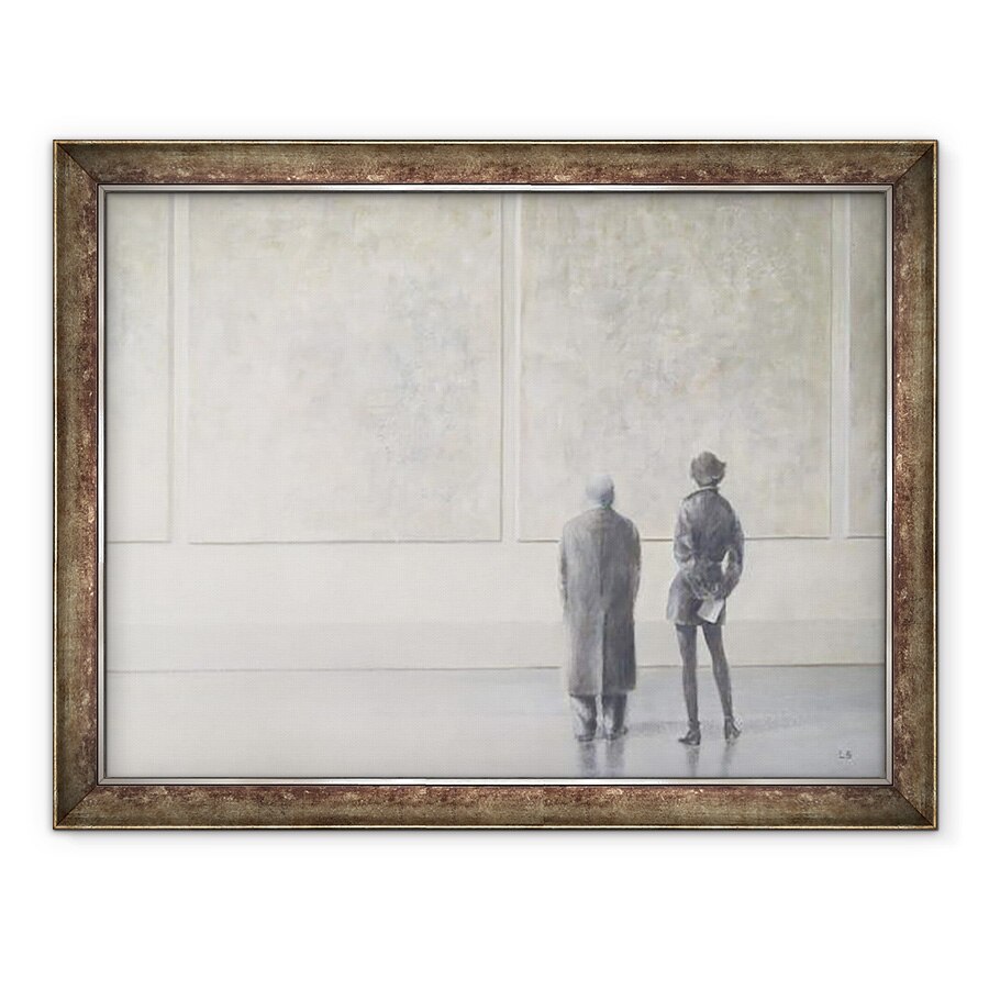 Tablou inramat - Lincoln Seligman - Barbat si femeie intr-o galerie de arta, 70 x 90 cm