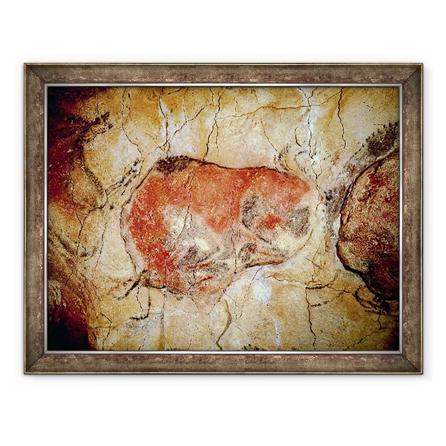 Tablou inramat - Prehistoric - Bison din pesterile Altamira, paleolitic superior, 60 x 80 cm