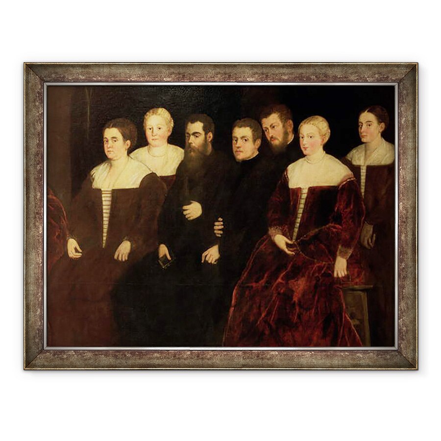 Tablou inramat - Jacopo Robusti Tintoretto - 00409 sapte membri ai familiei Soranzo, 60 x 80 cm