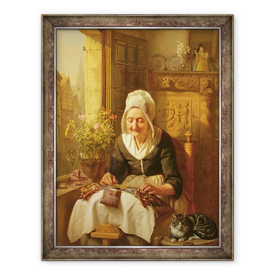 Tablou inramat - J.L. Dyckmans - Vechiul Lacemaker, 60 x 80 cm