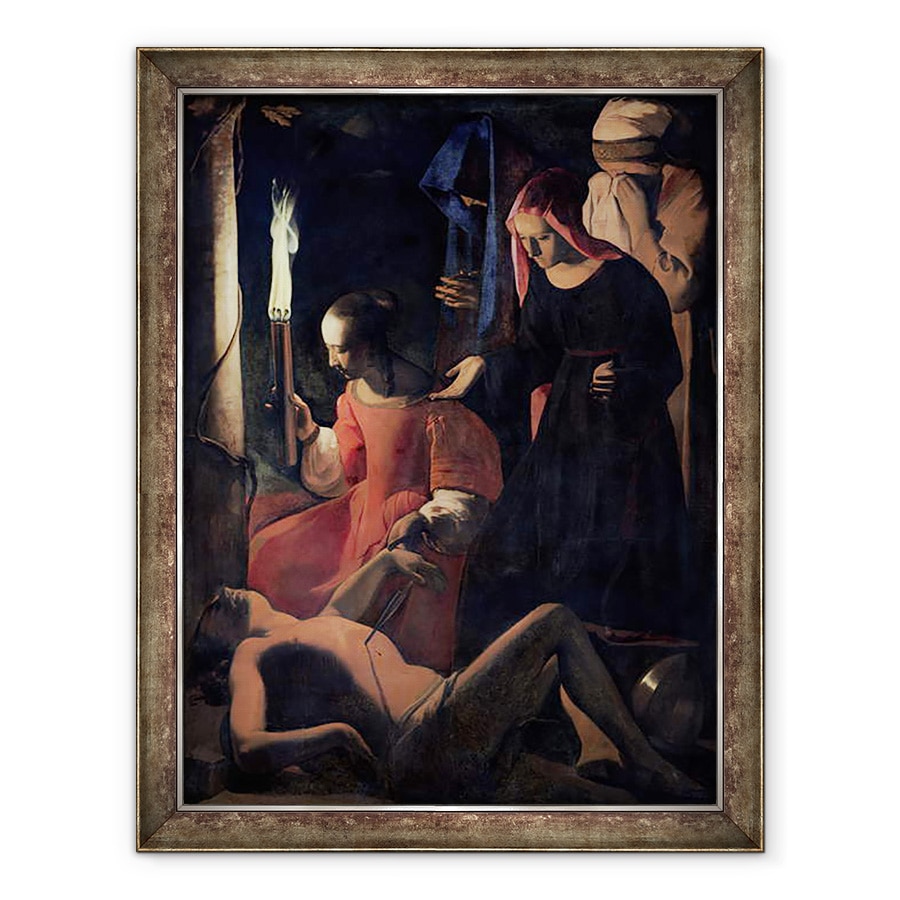 Tablou inramat - Georges de la Tour - Sfantul Sebastian ingrijit de Sfantul Irene, 70 x 90 cm