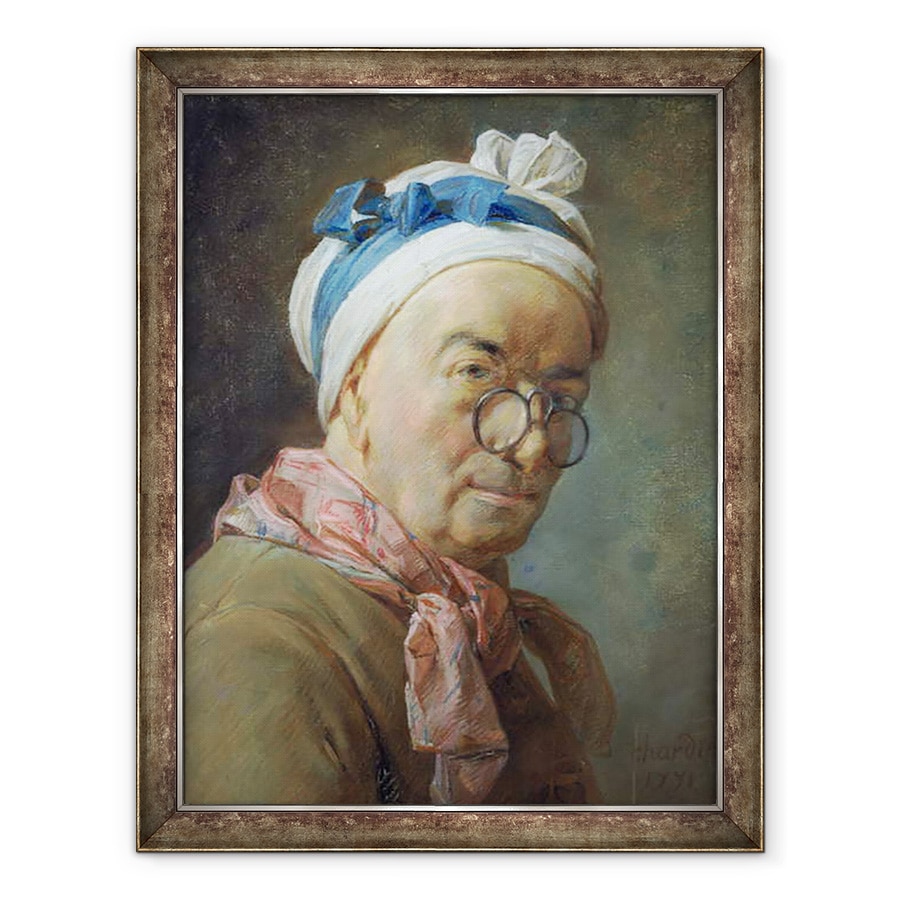 Tablou inramat - Jean-Baptiste Simeon Chardin - Autoportret cu ochelari, 70 x 90 cm