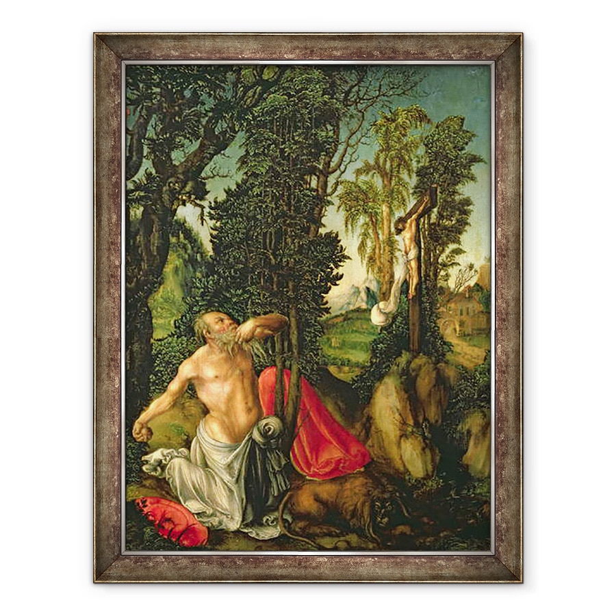 Tablou inramat - Lucas Cranach the Elder - Penitenta Sfantului Jerome, 60 x 80 cm