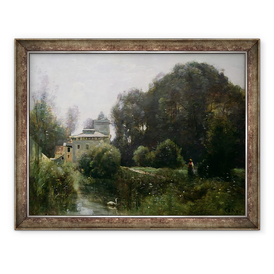 Tablou inramat - Jean Baptiste Camille Corot - Suvenir de la Villa Borghese, 60 x 80 cm