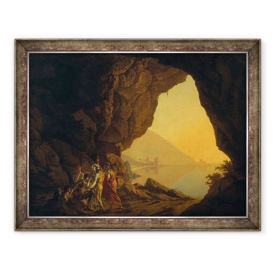 Tablou inramat - Joseph Wright - O grota in Regatul Napoli, cu Banditti, 60 x 80 cm