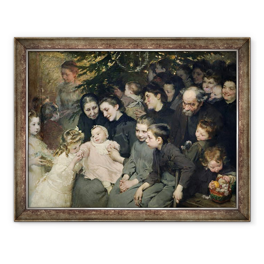 Tablou inramat - Henri Jules Jean Geoffroy - Picatura de lapte in Belleville, Pomul de Craciun la Dispensarul, 60 x 80 cm