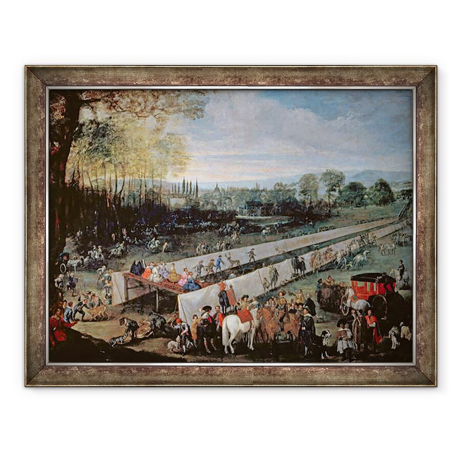 Tablou inramat - Juan Bautista Martinez del Mazo - La Caceria del Tabladillo, 60 x 80 cm