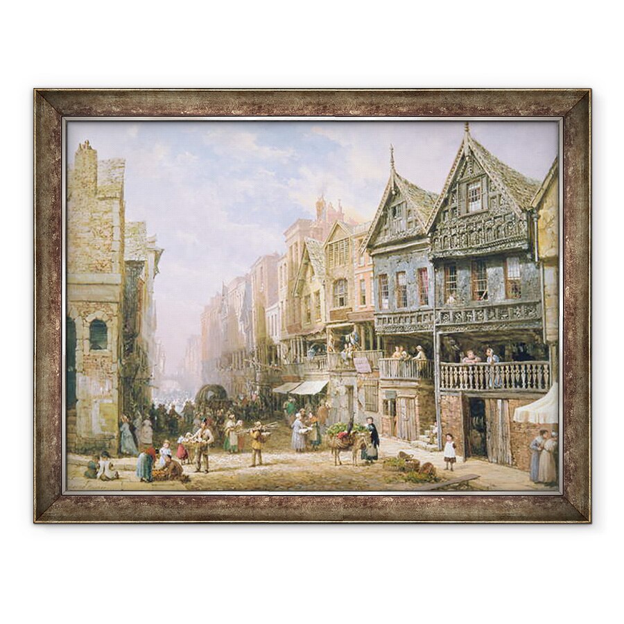 Tablou inramat - Louise Ingram Rayner - Watergate Street, in cautarea spre Eastgate, Chester, 60 x 80 cm