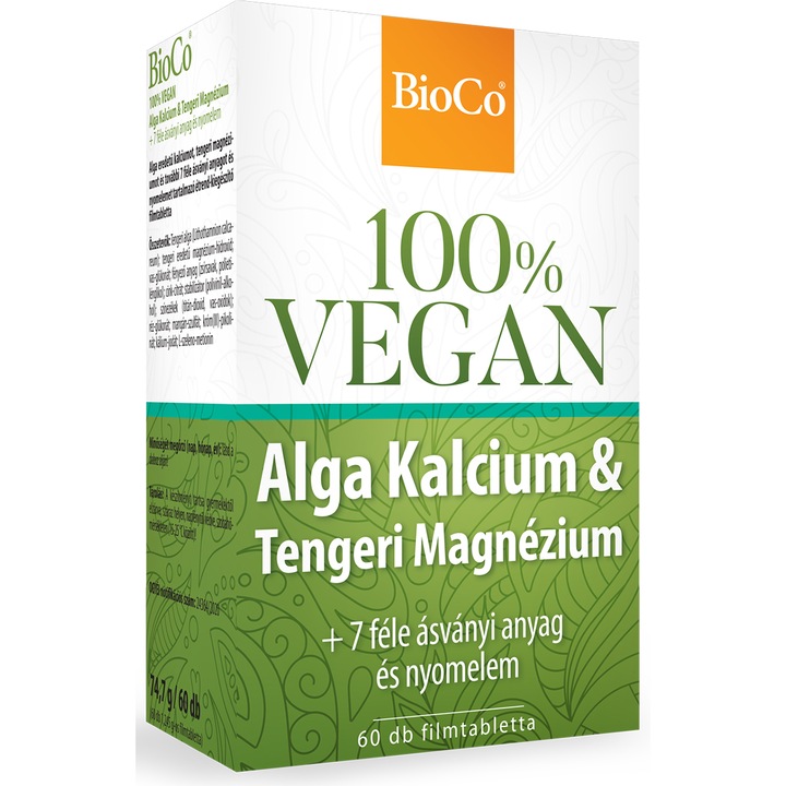 BioCo 100% VeganAlga Kalcium & Tengeri Magnézium, 60 db