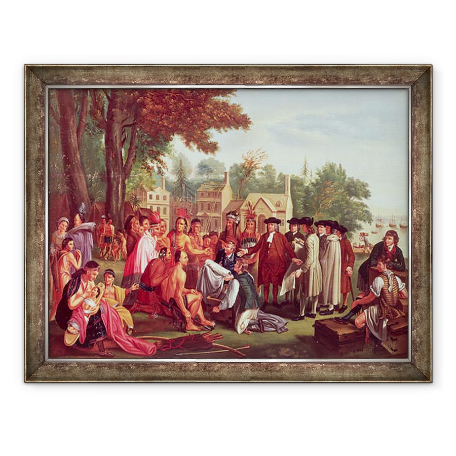 Tablou inramat - Benjamin West - Tratatul lui William Penn cu indienii in 1683, 60 x 80 cm