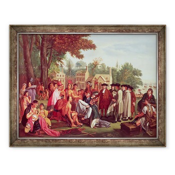 Tablou inramat - Benjamin West - Tratatul lui William Penn cu indienii in 1683, 60 x 80 cm Tablou inramat - Benjamin West - Tratatul lui William Penn cu indienii in 1683, 60 x 80 cm