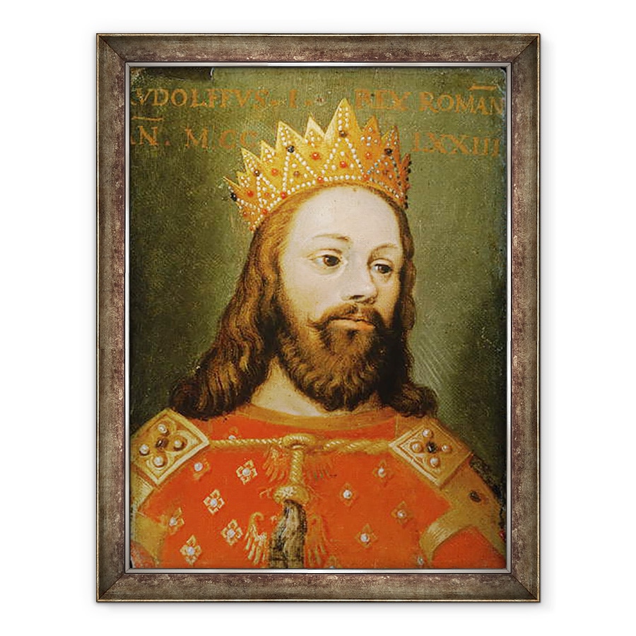 Tablou inramat - Scoala austriaca - Rudolf I 1218-91 necrowned imparat Roman, 60 x 80 cm