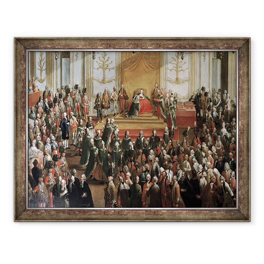 Tablou inramat - Martin II Mytens - Maria Tereza la investitura Ordinului Sfantului stefan, 70 x 90 cm
