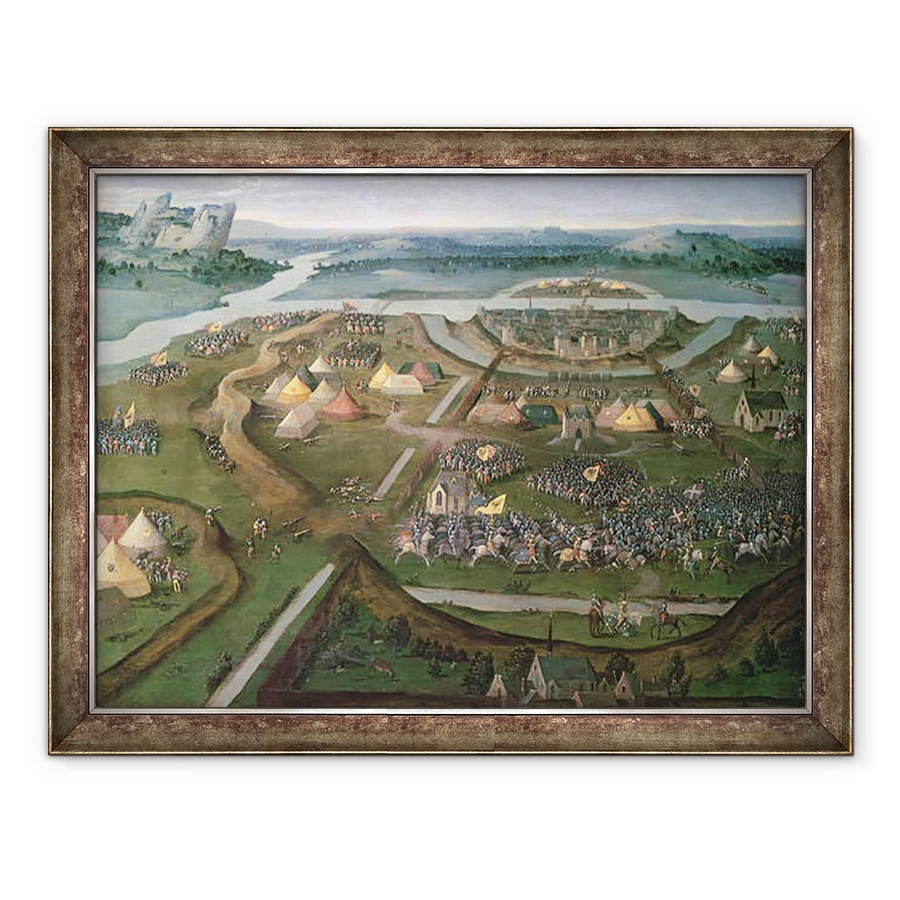 Tablou inramat - Joachim Patenier - Batalia de la Pavia in 1525, 60 x 80 cm
