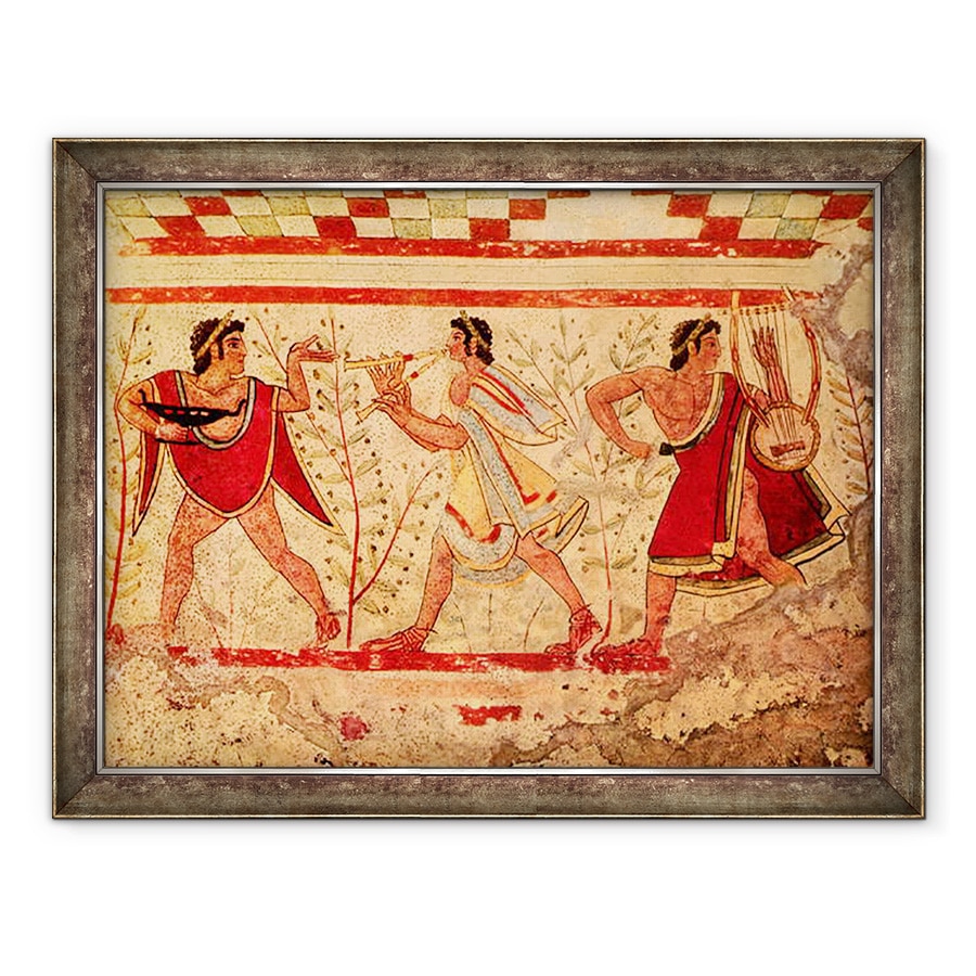 Tablou inramat - Etruscan - Muzicieni etrusci, 60 x 80 cm
