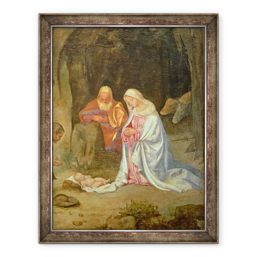 Tablou inramat - Giorgio Giorgione - Adorarea Pastorilor, detaliu al Sfintei Familii, 60 x 80 cm