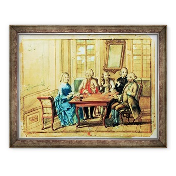 Tablou inramat - Scoala austriaca - imparateasa Maria Teresa a Austriei jucand carti cu maresalul Karoly Batthyany 1698-1772, Nadasky si maresalul Leopold Joseph, Contele von Daun 1705-66, 60 x 80 cm Tablou inramat - Scoala austriaca - imparateasa Maria Teresa a Austriei jucand carti cu maresalul Karoly Batthyany 1698-1772, Nadasky si maresalul Leopold Joseph, Contele von Daun 1705-66, 60 x 80 cm
