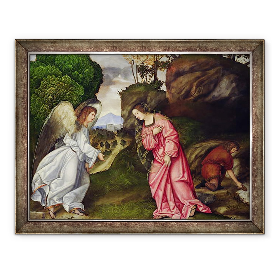 Tablou inramat - Girolamo da Treviso II - Agar si ingerul, 70 x 90 cm