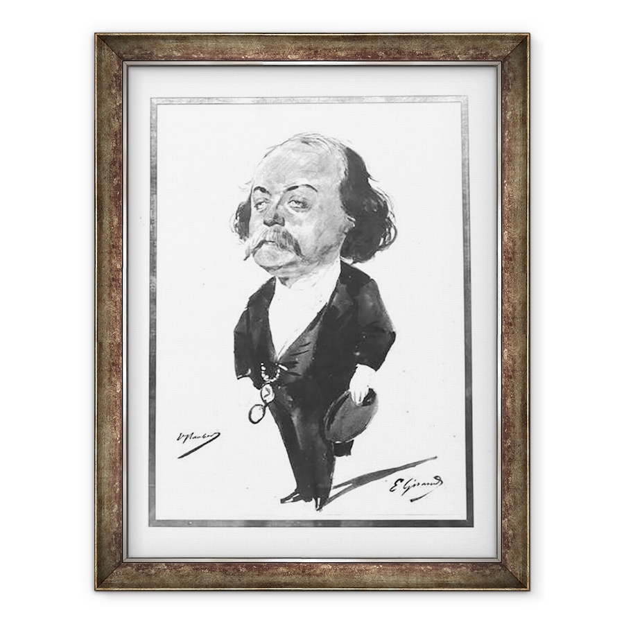 Tablou inramat - Eugene Giraud - Caricatura lui Gustave Flaubert, 60 x 80 cm