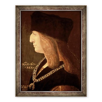 Tablou inramat - Giovanni Ambrogio de Predis - imparat Maximilian I al Germaniei 1459-1519, 60 x 80 cm Tablou inramat - Giovanni Ambrogio de Predis - imparat Maximilian I al Germaniei 1459-1519, 60 x 80 cm