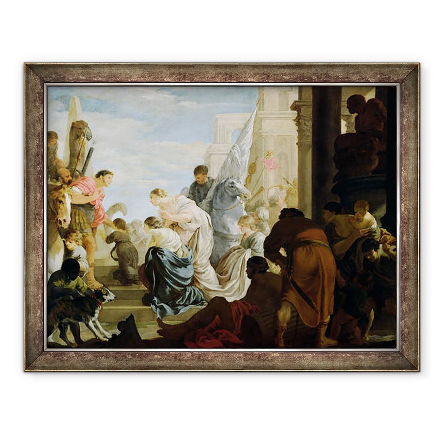 Tablou inramat - Sebastien Bourdon - intalnirea lui Anthony si Cleopatra, 70 x 90 cm