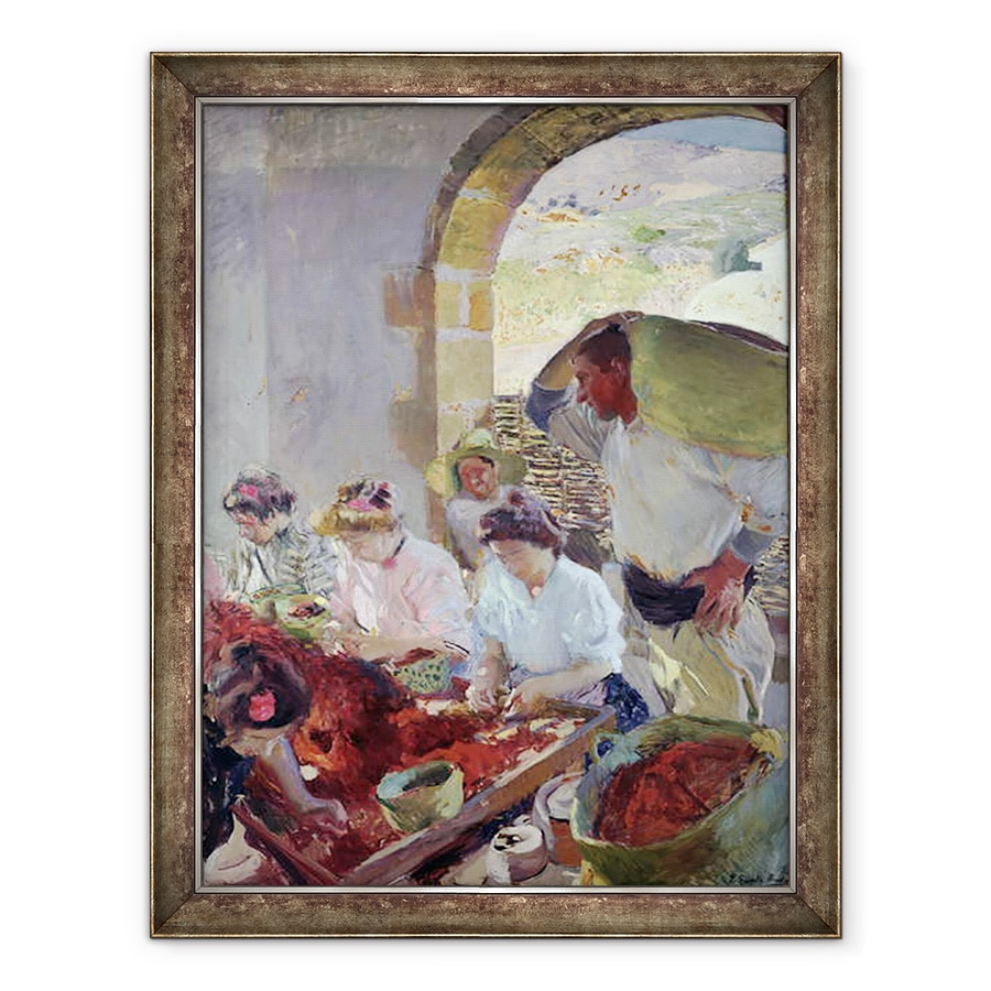 Tablou inramat - Joaquin Sorolla y Bastida - Pregatirea strugurilor uscati, 60 x 80 cm