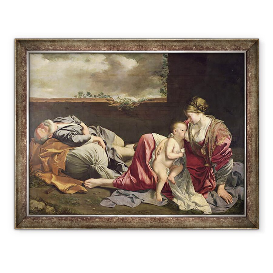 Tablou inramat - Orazio Gentileschi - Restul in zbor spre Egipt, 60 x 80 cm