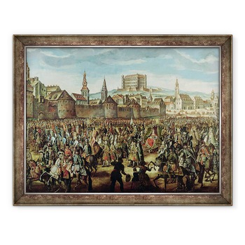 Tablou inramat - Scoala austriaca - Sosirea imparatesei Maria Tereza a Austriei 1717-80 la Pressburg Bratislava la 25 august 1741, 70 x 90 cm Tablou inramat - Scoala austriaca - Sosirea imparatesei Maria Tereza a Austriei 1717-80 la Pressburg Bratislava la 25 august 1741, 70 x 90 cm