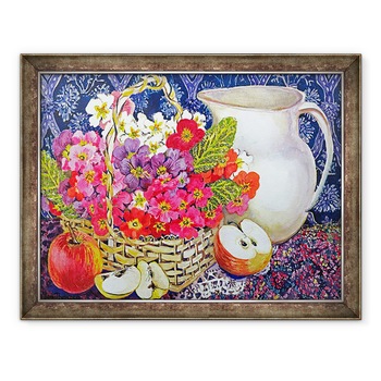 Tablou inramat - Joan Thewsey - Primulas si Mere, 60 x 80 cm Tablou inramat - Joan Thewsey - Primulas si Mere, 60 x 80 cm