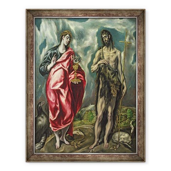 Tablou inramat - El Greco - Sfantul Ioan Evanghelistul si Sfantul Ioan Botezatorul, 60 x 80 cm Tablou inramat - El Greco - Sfantul Ioan Evanghelistul si Sfantul Ioan Botezatorul, 60 x 80 cm