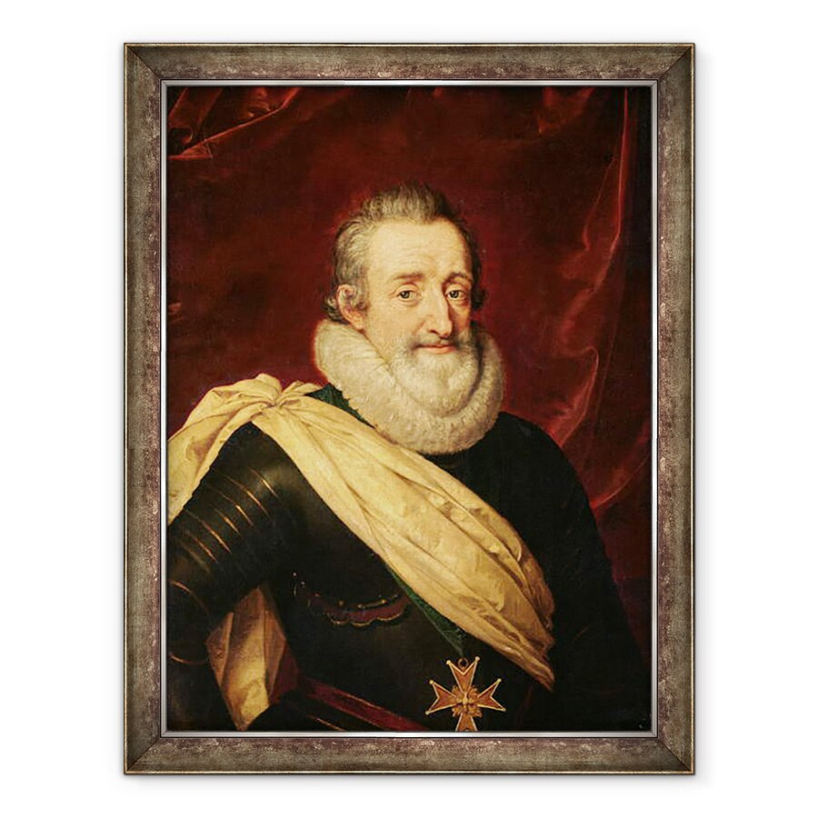 Tablou inramat - Frans II Pourbus - Portretul lui Henri IV 1553-1610 Regele Frantei, 70 x 90 cm