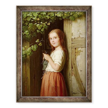 Tablou inramat - Meyer von Bremen - Tanara fata in picioare intr-o usa de tricotat, 60 x 80 cm Tablou inramat - Meyer von Bremen - Tanara fata in picioare intr-o usa de tricotat, 60 x 80 cm