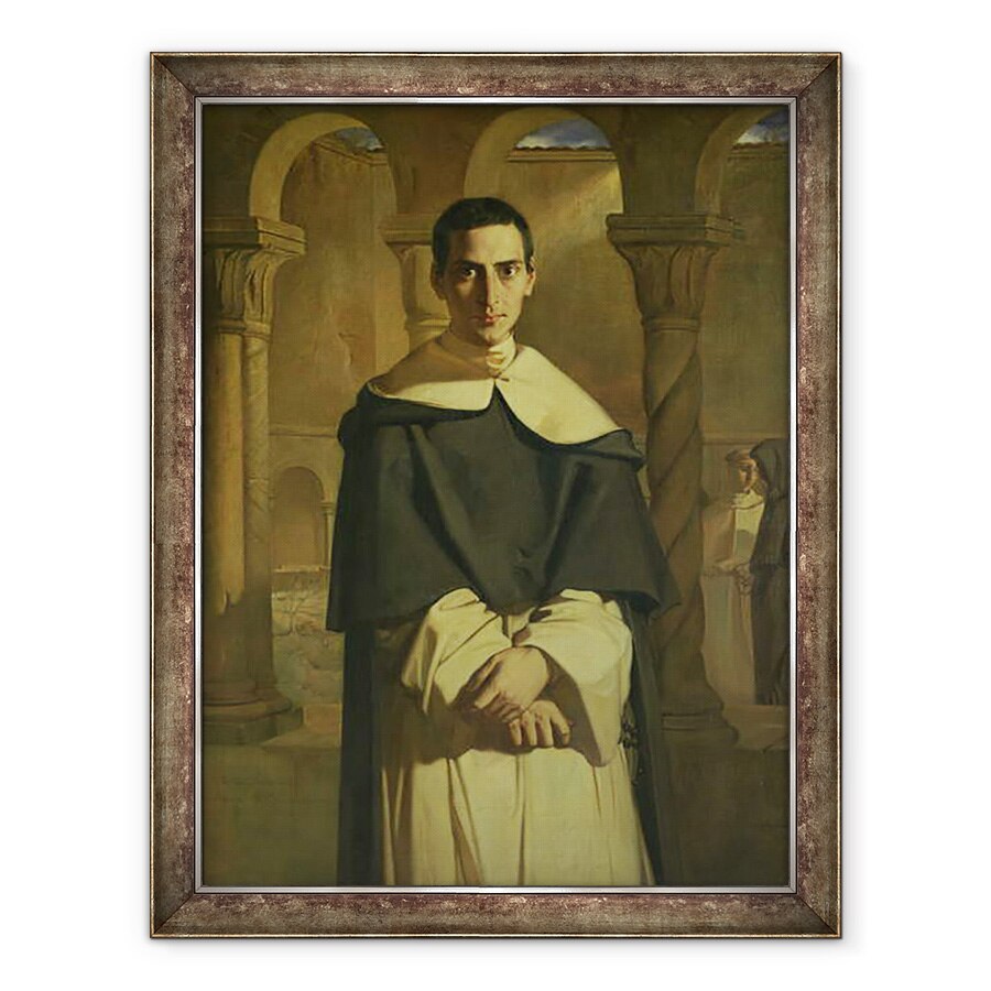 Tablou inramat - Theodore Chasseriau - Portretul lui Jean Baptiste Henri Lacordaire 1802-61, prelat si teolog francez, 70 x 90 cm